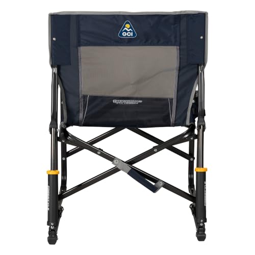 Image of GCI OUTDOOR Freestyle Rocker Camping Chair | Portable Folding Rocking Chair with Solid, Durable Armrests, Drink Holder & Comfortable Backrest - Indigo Blue