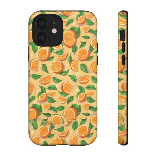 Coque iPhone 12 orange motif fruits protégez des chocs sans cacher le design rigide