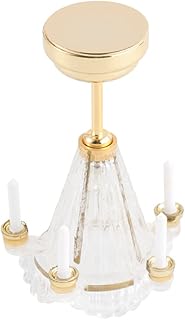 Ceiling Lamp Battery Operated Miniature Dollhouse Chandelier LED Candle Ceiling Lamp 1/12 Scale Dollhouse Furniture Mini Pendant Lights for Dolls House Decor