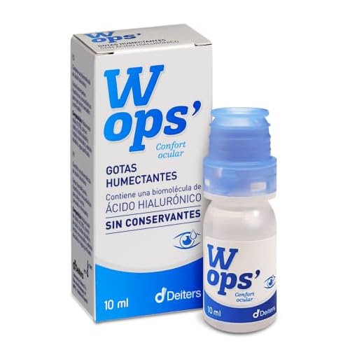 DEITERS - Wops' Gotas Humectantes 10 ml, Lágrimas Artificiales para Ojos Secos, Colirio con Ácido Hialurónico 0,15% y Sin Conservantes, Colirio, Gotas Lubricantes en Frasco