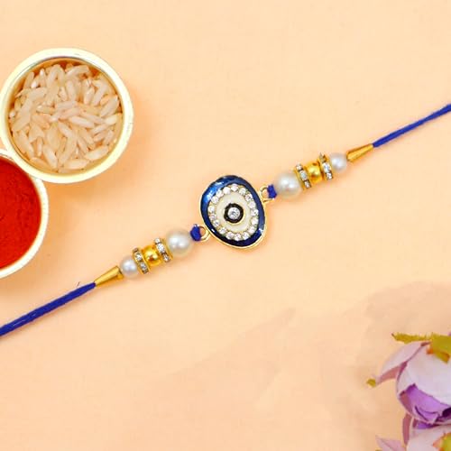 Image of Jaipur Ace Rakhi Gift Hamper for Bhaiya Bhabhi with Silver Plated Bowl Set, Pooja Thali, 2 Designer Rakhis, Roli Chawal, Raksha Bandhan Gift Set for Brother Bhabhi, Premium Rakhi Combo with Red Velvet Box