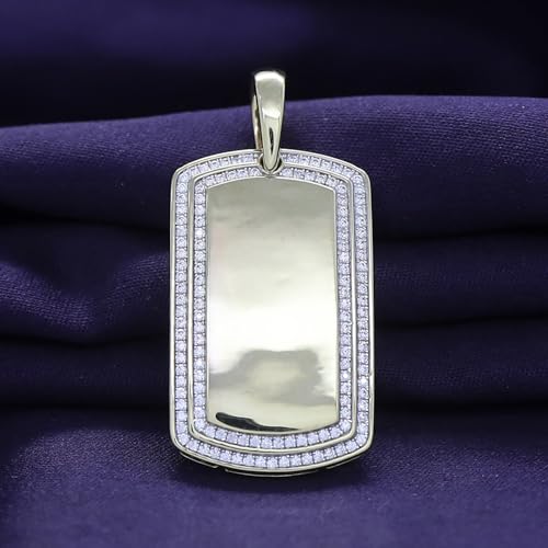 Dog Tag Pendant Charm for Men 0.60 Cttw Round Natural or Lab Grown Diamond Military Army Dog Tag Pendant in 10K Solid Gold and 925 Sterling Silver Jewelry for Him4