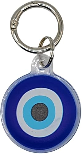 Evil Eye Cat Charm Collar Tag Airtag Tracker for Dogs and Cats, Case is Compatible with The Apple Air Tag Finder, Waterproof Keychain GPS for Collar, Purse, Luggage, Backpack, Car.