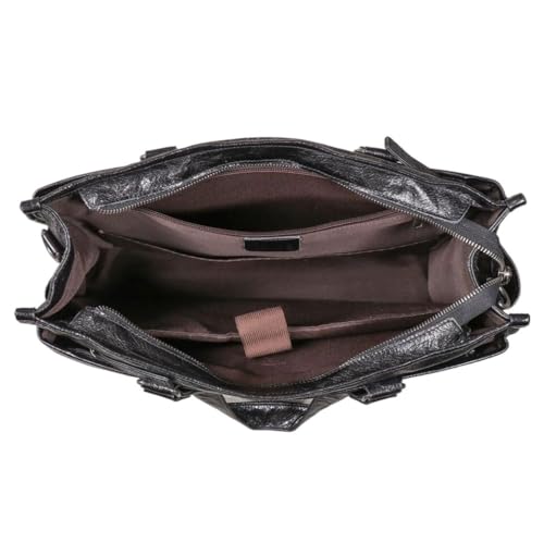 Maletín de negocios de cuero para hombre con compartimento acolchado para portátil de 15" 6