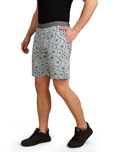 Image of BULLMER Regular Fit Cotton Blend Summer Shorts for Men - Pack of 1 | Printed Shorts for Men Onion