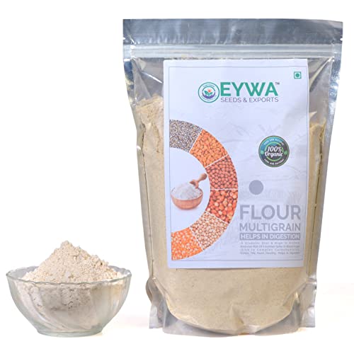 Image of Eywa Seeds & Exports Pvt Ltd Organic Bajra Multi Grains Atta (1 Kg) Mixers Of Bajra,Sorghum,Red Sorghum,Makai,Ragi,Chana & Methi| 100% Wholegrain Atta|0% Maida