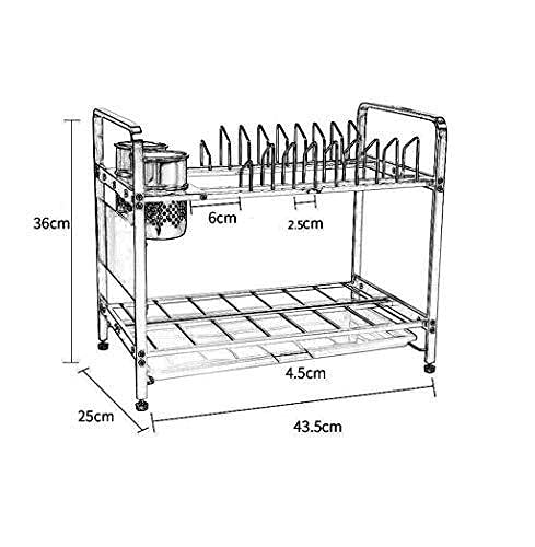Rejilla para Platos de Aluminio, Rejilla para Platos, Rejilla para Cocina, Rejilla para Cuencos Doble, Rejilla para escurrir, Rejilla para almacenar Suministros de Cocina