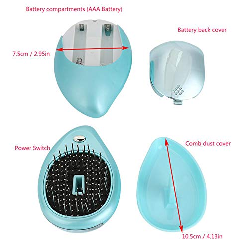 Escova de cabelo elétrica portátil com pente de massagem iônica elétrica vibratória para estimular o