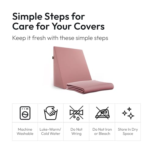 Image of Frido Wedge Plus Cushion Cover | Ultrasoft, Breathable & Cool Pillow Cover | Aesthetic Pillow Cover for Home | Durable & Machine Washable | Blush Pink