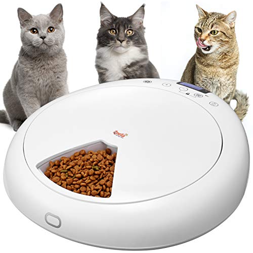 QPETS 6 Meals Automatic Cat Dog Feeder Auto Pet Feeder with Programmable Timer ,Auto Dry and Wet Food Dispenser for… - Image 4