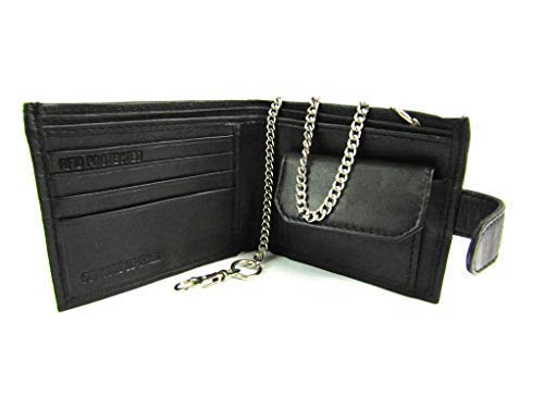 The Leather Emporium Men's Chain Wallet Coin Pouch Credit Card Holder