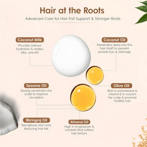 Image of Coconut Milk & Bhringraj Hair Oil | 12+ Herbs & 4 Oils | Supports Hair Fall Control, Root Nourishment & Healthier-Looking Hair | Ayurvedic Inspired | 120ml