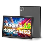 VASOUN Tablet 10 inch, Android 15 Tablets with 12(3 + 9 Expandable) GB RAM 64GB ROM,1280 x 800 HD IPS Display, Wifi, 1.6GHZ Quad Core Processor, Dual Camera, Bluetooth，Tablet PC (Black)