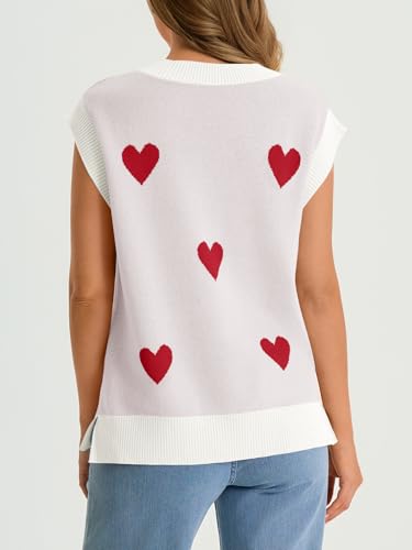 Image of Saodimallsu Womens V Neck Sweater Vest Oversized Ribbed Knit Sleeveless Casual Loose Fit Pullover Tank Top