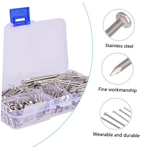 ULTECHNOVO 460pcs Clavos de acero inoxidable con cabeza plana para carpintería y trabajos en madera miniatura 3