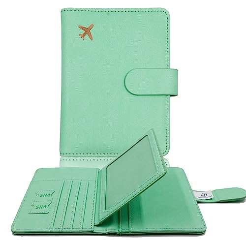Image of Melsbrinna Rfid Passport Holder for Travel women /Men, Cute Passport Wallet Rfid Blocking Card Slots, Rfid Passport Cover /CaseTravel Wallet, Passport Book Holder (1, Green3)