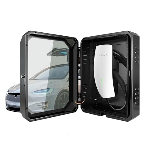 Lumlazni Outdoor Charger Station Cover Box fit for Tesla gen 3th Wall Connector & Most EV Charger Waterproof with Upgraded Sealing Gasket Dustproof (for Outdoor ONLY) Wall Mount Charger Enclosure