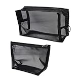 FOYTOKI 2 Piezas Bolsa de Aseo para Hombre Grande Capacidad Bolsa Cosméticos Malla Transparente Organizador Viaje Resistente y Duradero