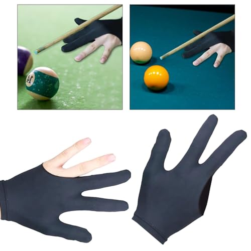 Yiju 5X 2 Pieces Billiard Gloves Pool Cue Gloves for Billiards, Beginners