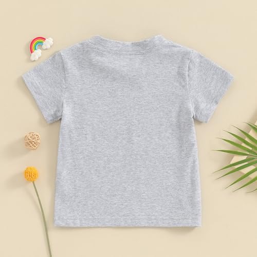 Image of Toddler Baby Boy Girl Short Sleeve Crew Neck T Shirt Pullover Sweatshirt Summer Basic Tee Solid Casual Clothes