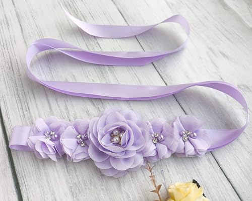 Pearl Sash for Flower Girl Bridal Wedding Bridesmaid Sash Belt Floral Sash Belt for Women2