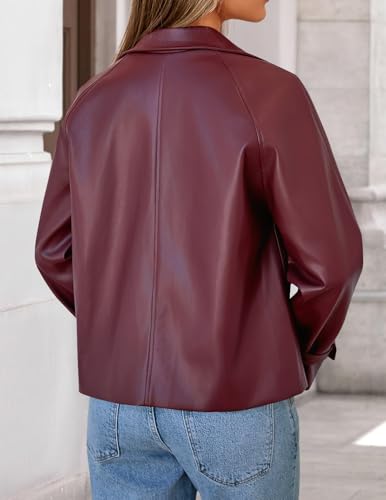 ZESICA Women's Button Faux Leather Jackets Oversized Fall Fashion Motorcycle Coats Outwear 2025 Winter Trendy Clothes3