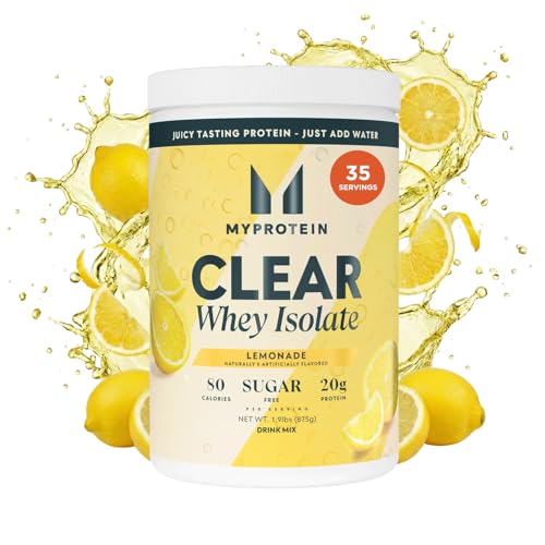 Myprotein Clear Whey Isolate Protein Powder, 35 Servings (1.9lbs) Lemonade, 20g Protein per Serving,...