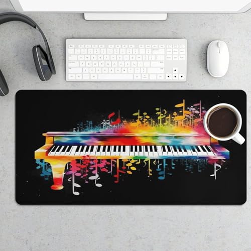 Alfombrilla de escritorio con teclado de piano colorido y base de goma miniatura 5
