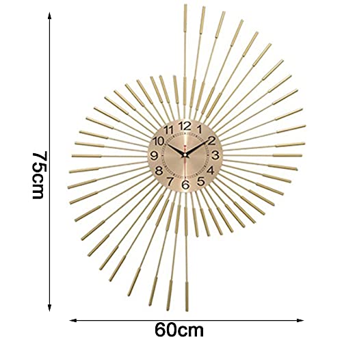 Horloge de décoration à quartz moderne silencieuse dorée 3D