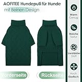 AOFITEE Hundepullover für Große Hunde, Warmer Weihnachts Hundepullover XXL Hunde Pullover, Rollkragen Winter Grün Strickpullover Hundepulli GroBe Hund Christmas Sweater, Pullover für Labrador