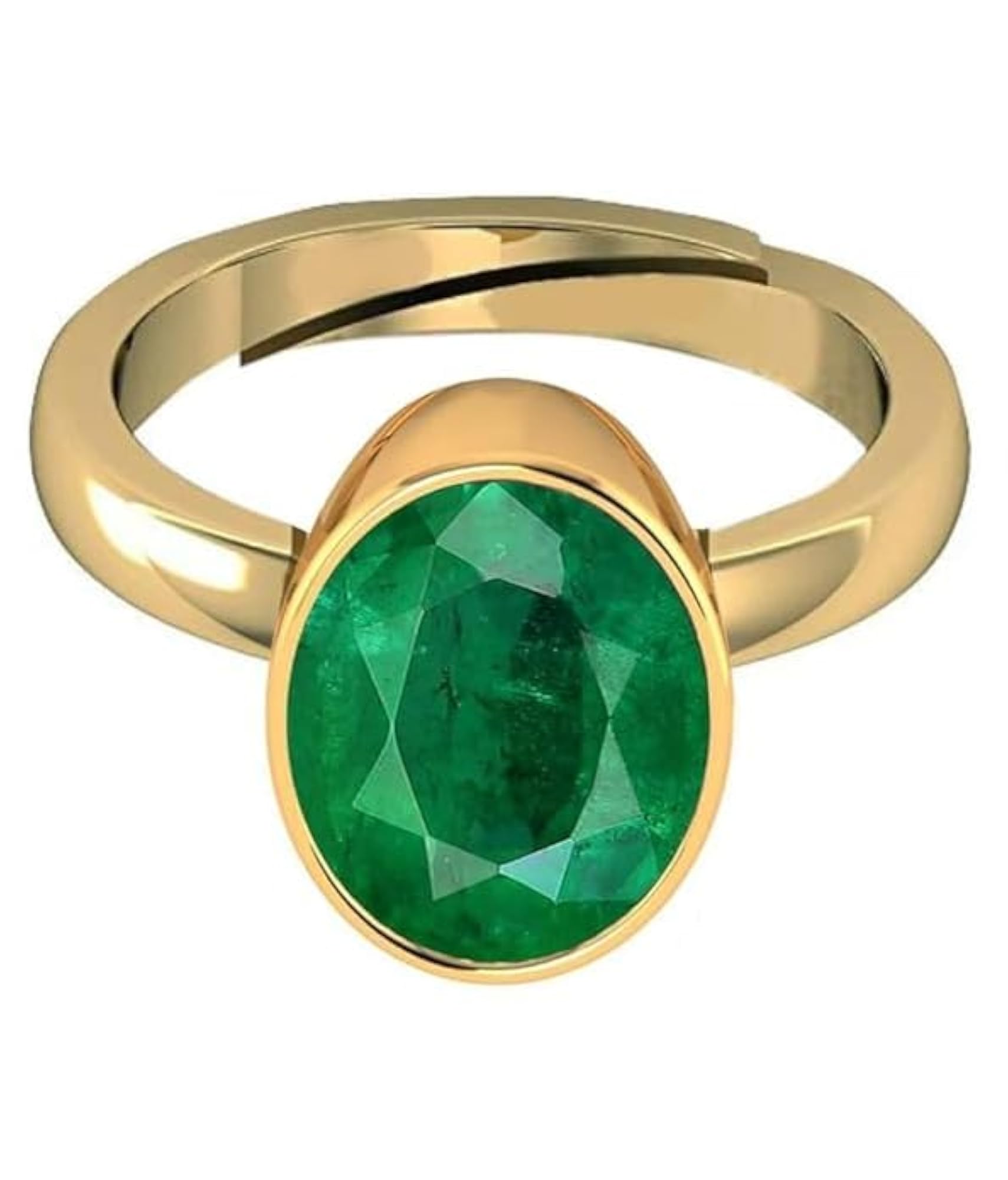 7.25 Ratti Certified Emerald Panna Stone Adjustable Ring, Unisex
