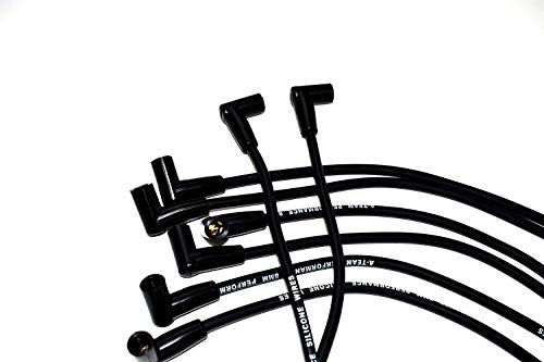 A-Team Performance - Hei Distributor Red Cap With Black Spark Plug Wires Set Pigtail Harness Complete Kit - Compatible With Chevrolet Gm Sbc Small Block Chevy 262 265 283 302 305 307 327 350 383 400 #TOP5