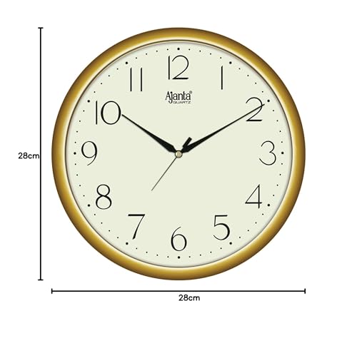 Image of Ajanta Wall Clock for Home and Offices 11 Inches Wall Clock Wall Watch (Ivory 28 x 28 x 3 cm)