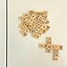 YJ PREMIUMS 52 PC Wood Magnetic Letter Tiles Magnets | Big Large Square Wooden Alphabet Letters Tile Magnet Pieces for Fridge Refrigerator Wall | Fun Learning Decorative Game Board for Adults Kids