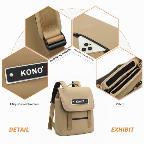 Mochilas antirrobo impermeables Kono con compartimento de laptop 5