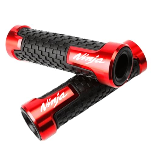 Image of ZYAKOMO 22mm CNC 7/8" Motorcycle Handlebar Grips Compatible with 2026 Ninja 500 Ninja 650 Ninja 400 300 1000 SX 1100SX 2017-2024 2025 Ninja 500SE ZX4RR ZX6R ZX10R ZH2 (Red)