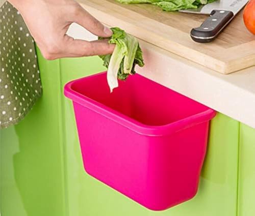 Image of Zollyss Plastic Open-Top Kitchen Cabinet Door Hanging Trash Garbage Bin Can Rubbish Container (Random Colors)