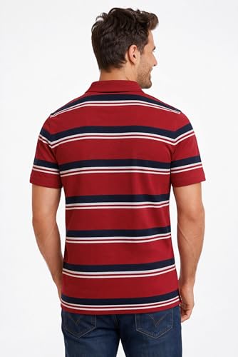 Image of SANE ORIGINALS Half Sleeve Polo T-Shirt for Men with Pocket || Stripe Collar and Pocket T-Shirt for Men Half Sleeves