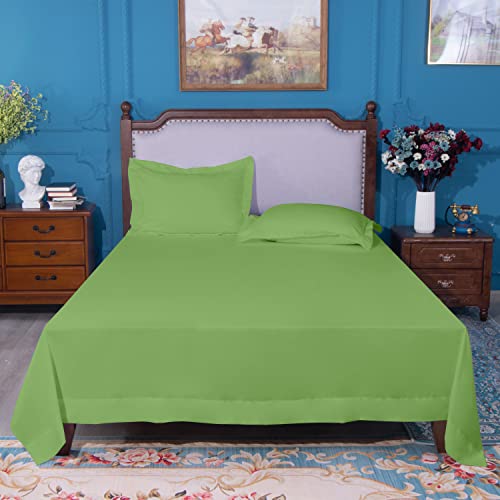 Image of NTBAY California King Microfiber Flat Sheet, 108 x 102, Sage Green