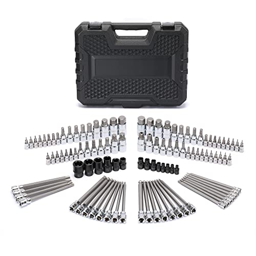 Image of Mayouko 107-Piece Bit Socket Set, 1 /4 inch, 3 /8 inch and 1 /2 inch Drive, Torx /Hex /Ball End Hex, SAE /Metric, S2 Steel Bits