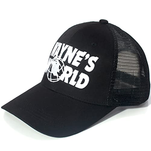 ZIXIANNIU Waynes Hat Embroidered Trucker Hat Halloween Costume Black