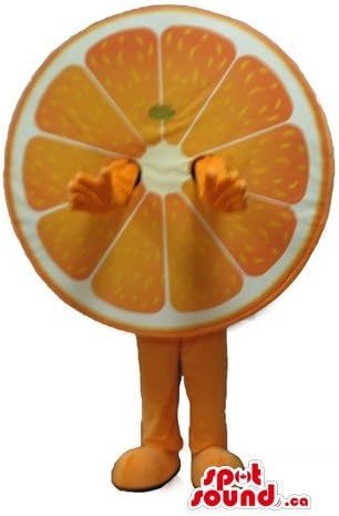 SPOTSOUND Orange Fruit Slice Mascot US Costume Character Fancy Dress