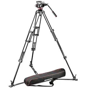 Manfrotto MVH502A,546GB-1 Professional Fluid Video System with Aluminum Tripod and Ground Spreader (Black)