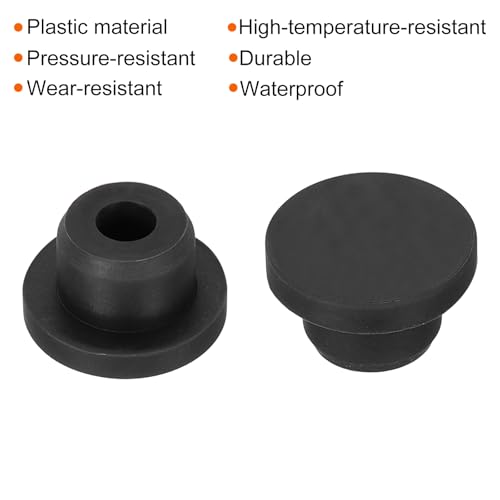 Image of MECCANIXITY 8pcs T-Shaped Silicone Plugs 16mm 5 /8 Inch Dia Snap in Plug Hole Seal Cover Round Rubber Stopper for Kitchen Rubber Bulkheads Waterproof Sealing Plugs Black
