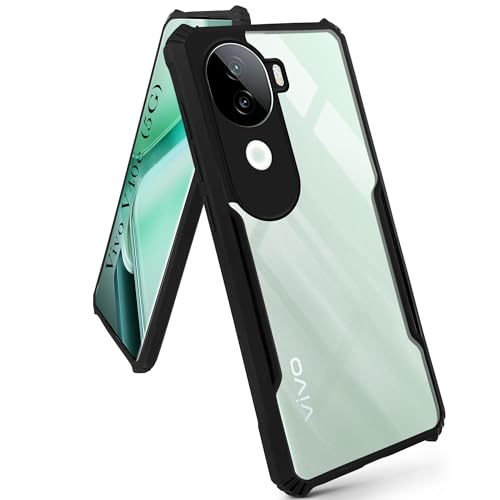 Image of Jkobi Back Cover Case for Vivo V40e (Shockproof with Polycarbonate Clear Panel | Professional Black)