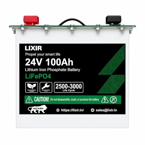 Image of LIXIR 12.8V 100Ah Advanced Lithium-Ion Technology (LiFePO4) Battery with Built-in BMS | Battery for Solar, Inverter, UPS & Backup Power | 5 Years Warranty | Long Life 3000+ Cycles | Maintenance-Free