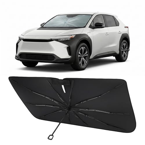 Image of Proadsy Custom Fit Windshield Sun Shade Umbrella for 2023-2026 Toyota bZ4X | Advanced Ice Crystal Material, -54F Cooler, Zero-Gap Sunblock, Instant Setup & Foldable Design for Summer Parking, Daily Use