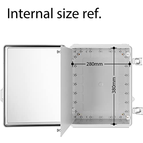 Image of Gratury Junction Box, IP67 Waterproof Plastic Enclosure for Electrical Project, Hinged Grey Cover, Includes Mounting Plate and Wall Bracket
