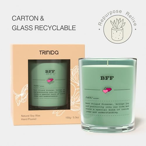 TRINIDa Candle Gift Set, 5.3oz Scented Candles Long Burning, BFF Funny Candles Gifts for Women, Soy Candle with Rose, Jasmine and Sandalwood for Relaxation & Pleasure - Image 7