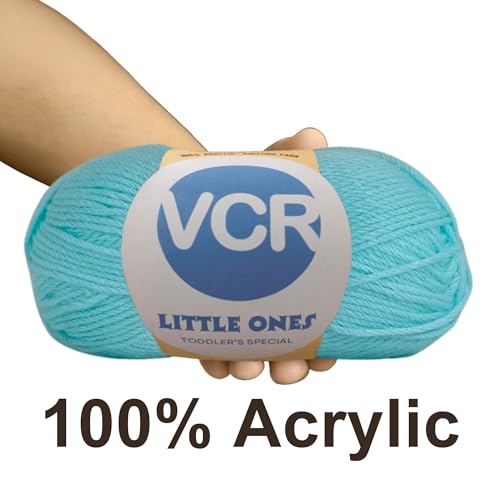 Image of VCR Cyan Yarn, 100 Grams Hank, 190 Meters Length, Acrylic Ball for Crochet and Knitting, Soft Crosia Threads, Pack of 1 Yarn, Suitable for DIY Crafts